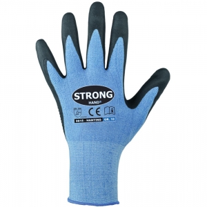 F-STRONGHAND-Handschutz, Polyester, Nitrilbeschichtung, mit Noppen, Arbeitshandschuhe, *HANTING*, Pkg.a`12, blau