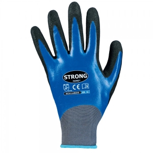F-STRONGHAND-Handschutz, Nylon, Nitrilbeschichtung, Arbeitshandschuhe, *LAREDO*, Pkg.a`12, blau/schwarz