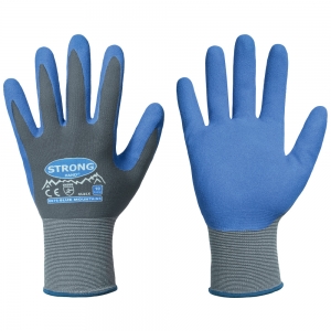 F-STRONGHAND-Handschutz, Nylon, Nitrilbeschichtung, Arbeitshandschuhe,*BLUE MOUNTAINS*, Pkg.a`12, grau/blau