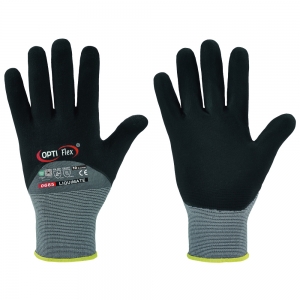 F-OPTIFLEX-Handschutz, Nitril-Arbeitshandschuhe, *LIQUIMATE*, grau/schwarz