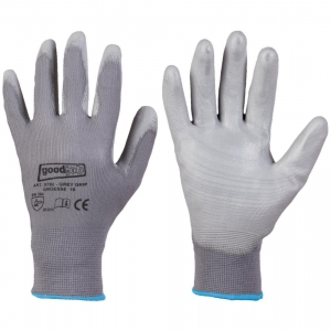 F-STRONGHAND-Handschutz, Polyester, PU beschichtet, Arbeitshandschuhe, *GREYGRIP*, grau