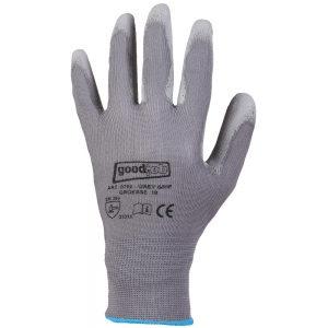 F-STRONGHAND-Handschutz, Polyester, PU beschichtet, Arbeitshandschuhe, *GREYGRIP*, grau