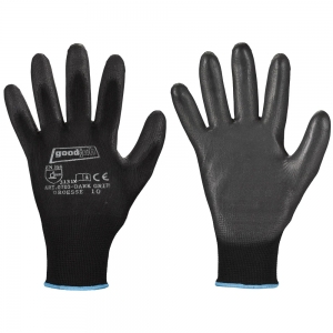 F-GOODJOB-Handschutz, Polyester, Arbeitshandschuhe, *DARK GRIP*, schwarz