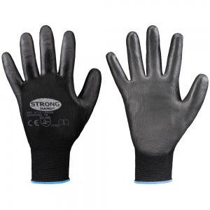 F-STRONGHAND-Handschutz, Nylon, PU beschichtet, Arbeitshandschuhe,  *LINGBI*, Pkg.a`12, schwarz
