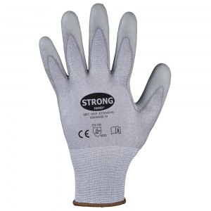 F-STRONGHAND-Handschutz, PU, Schnittschutzfaser, Arbeitshandschuhe, *KUNMING*, Pkg.a`12, grau/grau