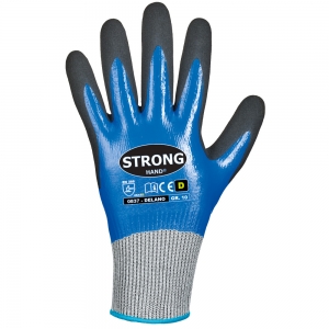 F-LEVEL -Handschutz5, Schnittschutz, Nitril beschichtet, Arbeitshandschuhe, *DELANO*, blau/schwarz