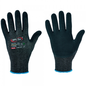 F-OPTIFLEX-Handschutz, Schnittschutz-Nitril-Arbeitshandschuhe, *COMFORT CUT 5*, schwarz