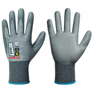 F-LEVEL 5-Handschutz, Schnittschutz, PU beschichtet, Arbeitshandschuhe, *AKRON*, grau/schwarz