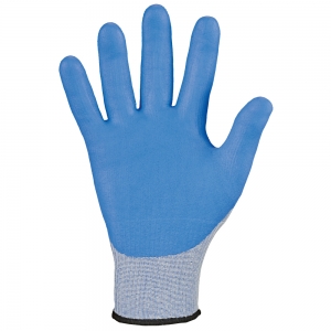 F-F-FELDTMANN-Handschutz, SCHNITTSCHUTZ-Feinstrick-Handschuh, *ANCHORAGE*, NAHTLOS, blau meliert