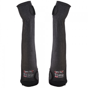 F-OPTIFLEX-Armschutz, Armschoner *BUENOS AIRES*, Schnitt- und Hitzeschutzliner, CAT2, schwarz melange, 45 cm, VE: 50 Stk.
