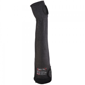 F-OPTIFLEX-Armschutz, Armschoner *BUENOS AIRES*, Schnitt- und Hitzeschutzliner, CAT2, schwarz melange, 45 cm, VE: 50 Stk.