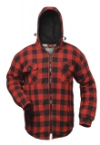 F-CRAFTLAND-Kälteschutz, Thermo-Hemd, *OREGON* mit Kapuze, rot/schwarz kariert