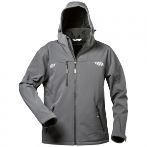 F-ELYSEE-Kälteschutz, Softshell-Jacke, *APOLLO*, mit Fell, grau/schwarz