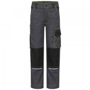 F-FELDTMANN-Workwear, Kinderhose, Twill, *OKE*, grau/schwarz