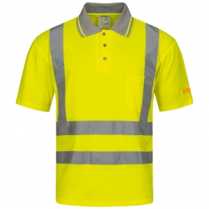 F-SAFESTYLE-Warnschutz, Warnschutz-Poloshirt, *DIEGO*, 185g/m², fluoreszierend gelb
