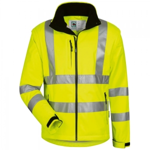 F-ELYSEE-Warnschutz, Warnschutz-Softshell-Jacke, *LOGAN*, fluoreszierend gelb