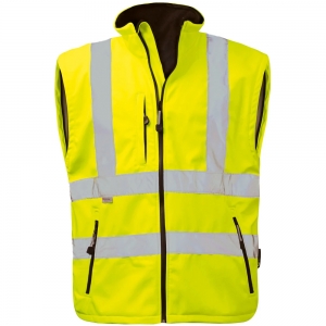 F-ELYSEE-Warnschutz, Warnschutz-Softshell-Jacke, *LOGAN*, fluoreszierend gelb