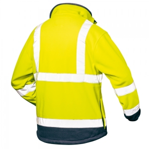 F-ELYSEE-Warnschutz, Warnschutz-Fleece-Jacke, *VALENTIN*, fluoreszierend gelb/marine abgesetzt
