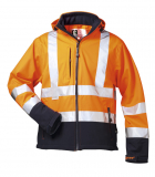 F-ELYSEE-Warnschutz, Warnschutz-Softshell Jacke, *BILL*, fluoreszierend orange/marine