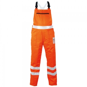 F-CRAFTLAND-Workwear, Warnschutz-Latzhose mit Schnittschutz, *BIRKE*, 245g/m², fluoreszierend orange