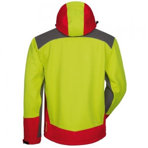 F-ELYSEE-Kälteschutz, Waldarbeiter-Softshell Jacke, *SCHLEHE*, gelb/rot/schwarz