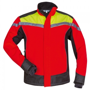 F-ELYSEE-Workwear, Waldarbeiter-Softshell Jacke, *ESCHE*, rot/gelb/schwarz