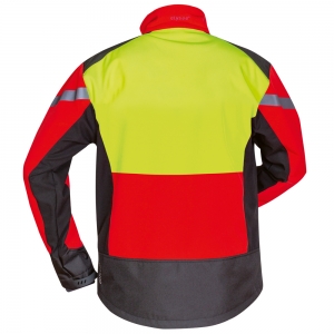 F-ELYSEE-Workwear, Waldarbeiter-Softshell Jacke, *ESCHE*, rot/gelb/schwarz