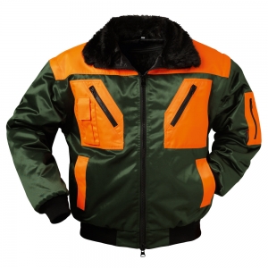 F-NORWAY-4-in-1-Pilotenjacke, *ROTDORN*, 250g/m², grün/orange