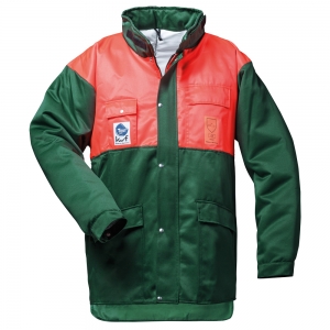 F-ELYSEE-Workwear, Schnittschutzjacke, *BUCHE*, grün/orange abgesetzt