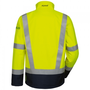 F-ELYSEE-Warnschutz, Warnschutz-Softshelljacke, KAAPO, warngelb/marine
