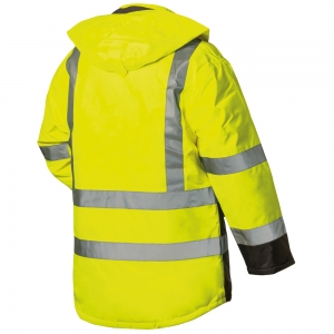 F-ELYSEE-Warnschutz, Warnschutz-Parka, *JANNIS*, fluoreszierend gelb/marine abgesetzt