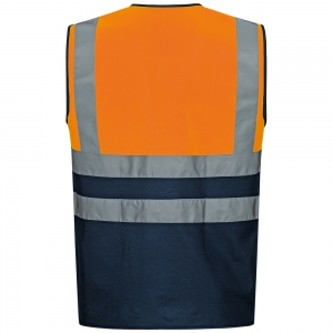 F-SAFESTYLE-Warnschutz, Warnschutz-Weste, *KORNEL*, fluoreszierend orange/marine
