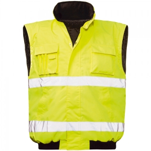 F-SAFESTYLE-Warnschutz, Warnschutz-Pilotenjacke, *ROLAND*, fluoreszierend gelb