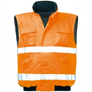 F-SAFESTYLE-Warnschutz, Warnschutz-Pilotenjacke, *TOM*, fluoreszierend orange