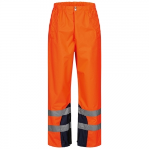 F-SAFESTYLE-Warnschutz, Warnschutz-Regenbundhose, *MATULA*, fluoreszierend orange/marine abgesetzt