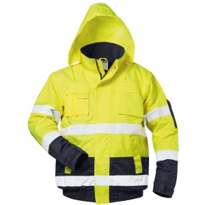 F-SAFESTYLE-Warnschutz, Warnschutz-Pilotenjacke, *HASSO*, fluoreszierend gelb/marine abgesetzt