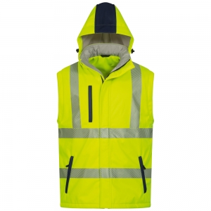 F-SAFESTYLE-Warnschutz, Warnschutz-Softshell-Jacke, wattiert, *JORIS*, fluoreszierend gelb