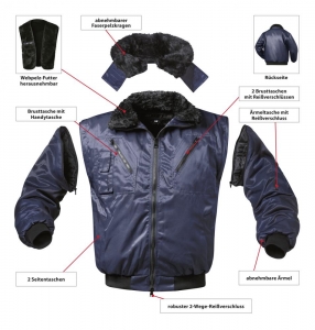 F-NORWAY-Pilotenjacke, *BERGEN*, 250g/m², weß
