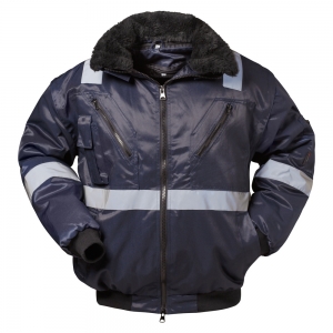 F-NORWAY-Pilotenjacke mit Reflexstreifen, *ROGNAN*, 250g/m², marine
