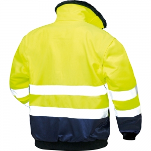 F-NORWAY-Warnschutz, Warnschutz-Pilotenjacke, *GUNNAR*, 250g/m², fluoreszierend gelb/marine abgesetzt