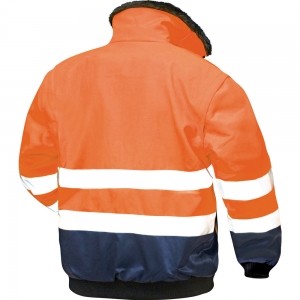 F-NORWAY-Warnschutz, Warnschutz-Pilotenjacke, *ERIK*, 250g/m², fluoreszierend orange/marine abgesetzt