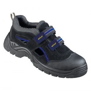 F-S1-LUCKY-LINE-Fußschutz, Sicherheitssandalen *TEMPLIN*, schwarz/blau abgesetzt