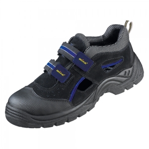 F-S1-LUCKY-LINE-Fußschutz, Sicherheitssandalen *TEMPLIN*, schwarz/blau abgesetzt