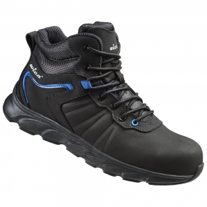 F-S3-Wica-Fußschutz, Sicherheitsschnürschuhe, hoch, *MATHI*, schwarz/blau abgesetzt