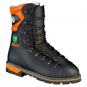 F-S3-TREEMME-Fußschutz, Forstarbeiter-Schnürstiefel, *EIBE*, schwarz/orange abgesetzt