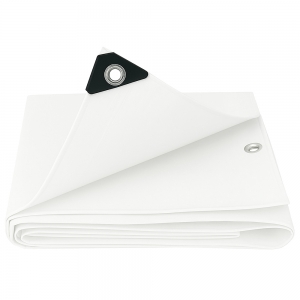 F-Feldtmann-Betriebsbedarf, PE-Gewebeplane, mit Aluminium Ösen, 180g/m², weiß