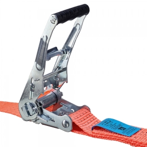 F-Feldtmann-Betriebsbedarf, RATSCHEN-ZURRGURT, 2-TEILIG MIT SPITZHAKEN + SICHERUNGSFEDER, 50 MM, LC 2000 daN, FARBE ORANGE, TECTOR®