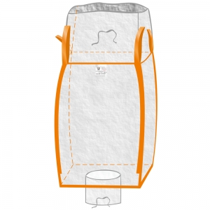 F-Feldtmann-Betriebsbedarf, Karton Big-Bag, unbeschichtet, mit Schürze und Auslaufstutzen, TRAGKRAFT: 1.000 KG