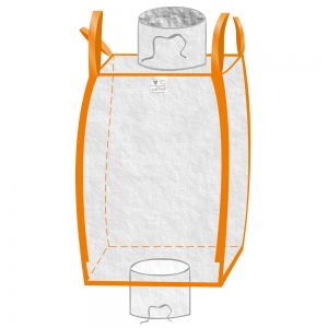 F-Feldtmann-Betriebsbedarf, Big-Bag, mit Einlauf & Auslauf, 90 x 90 x 115 cm, staubdicht, 4 Schlaufen, Tragkraft: 1250 KG