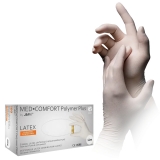 AMPRI-Einwegschutz, Hygiene, Einweg-Latex-Untersuchungs-Handschuhe, Einmalhandschuhe, POLYMER PLUS, puderfrei, VE = 10 Pkg. á 100 Stück